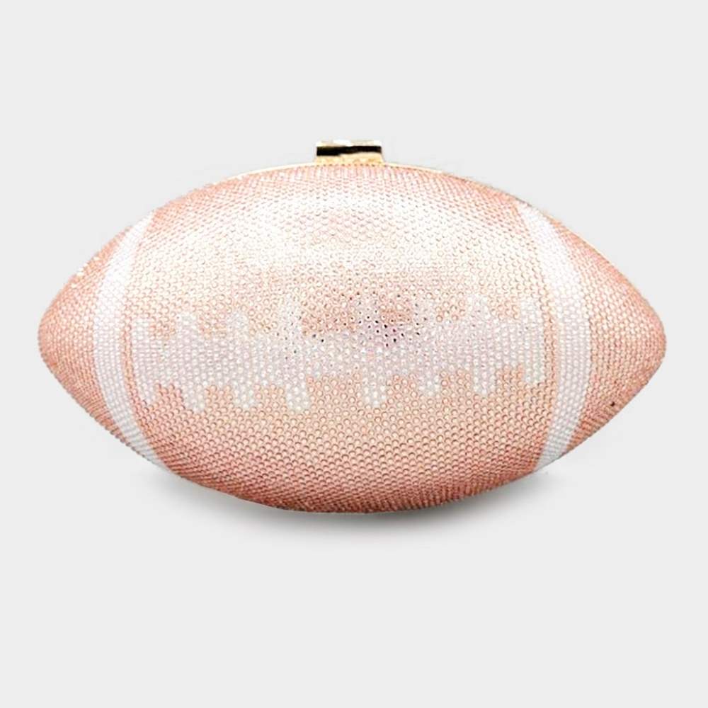 Pink Rhinestone Football Clutch Bag